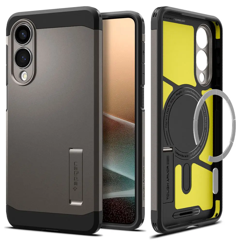 Spigen Tough Armor MagSafe pro Samsung Galaxy S25 Edge v šedé barvě