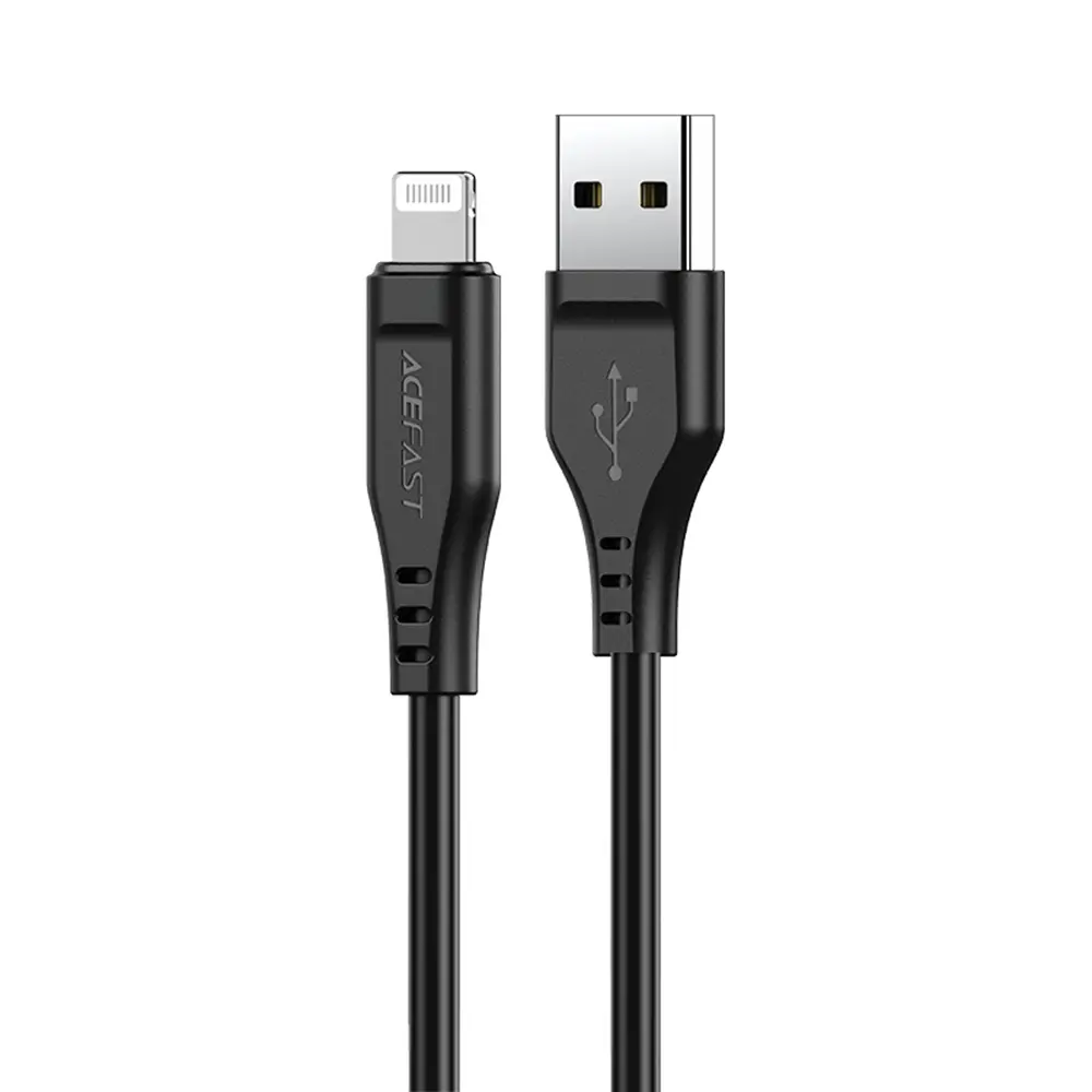 Acefast Datový kabel C3-02 USB na Lightning 2.4A 480Mbps MFi 1.2m černý