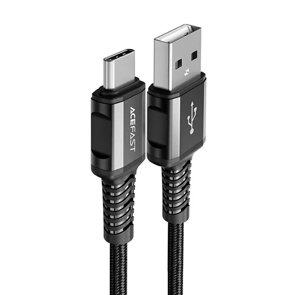 Acefast Data Cable C1-04 USB na Type-C 3A Rychlé nabíjení Nylon 1.2m černá