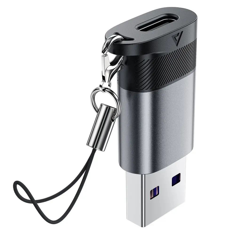 Acefast Adaptér (J8) Type-C na USB 10Gbps 27W Rychlé Nabíjení Kovově šedá