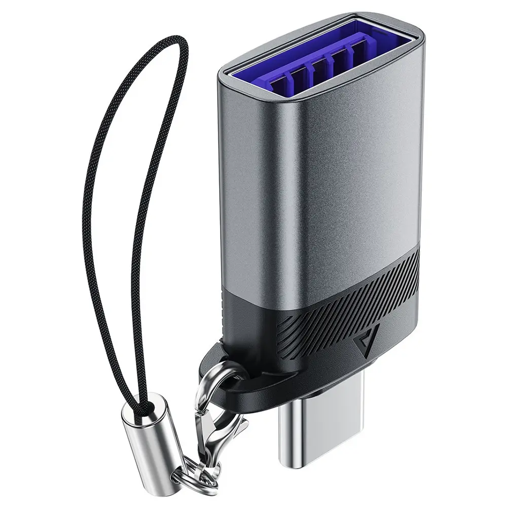 Acefast Adaptér J7 s funkcí OTG USB na Type-C 10Gbps Rychlé nabíjení Kovově šedá