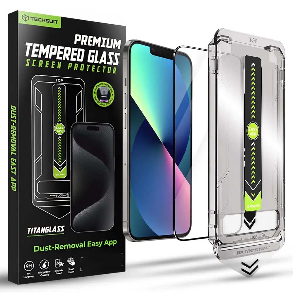 Techsuit TitanGlass FullCover pro iPhone 13 13 Pro 14 16e černý