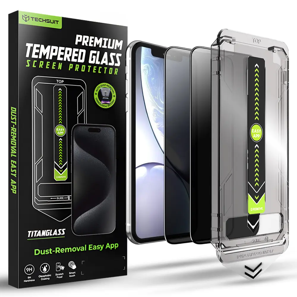 Techsuit TitanGlass FullCover (2 ks) iPhone XR iPhone 11 Privacy černá