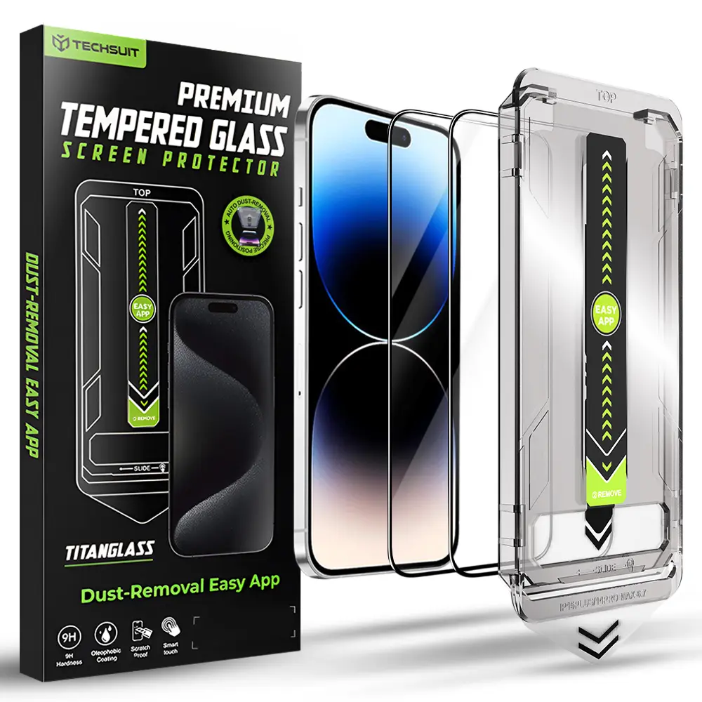 Techsuit TitanGlass FullCover (2 kusy) iPhone 14 Pro černá