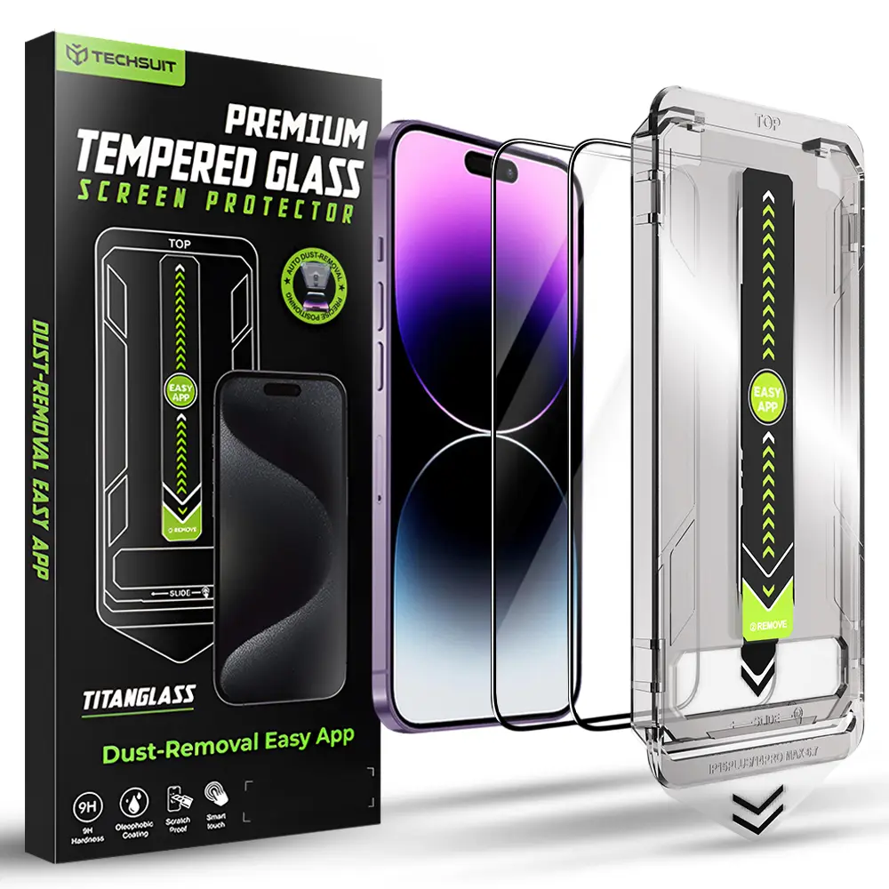 Techsuit TitanGlass FullCover (2 ks) iPhone 14 Pro Max černá