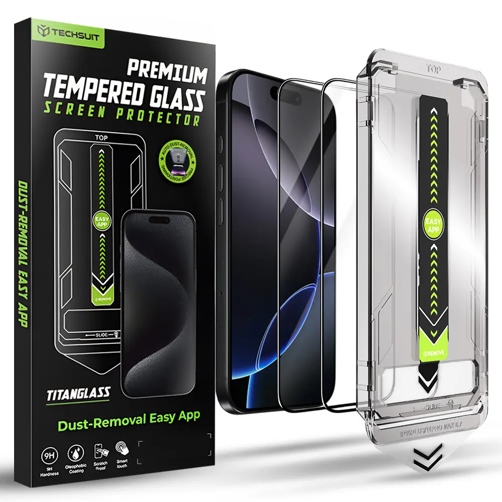 Techsuit TitanGlass FullCover (2 ks) iPhone 16 Pro Max černá