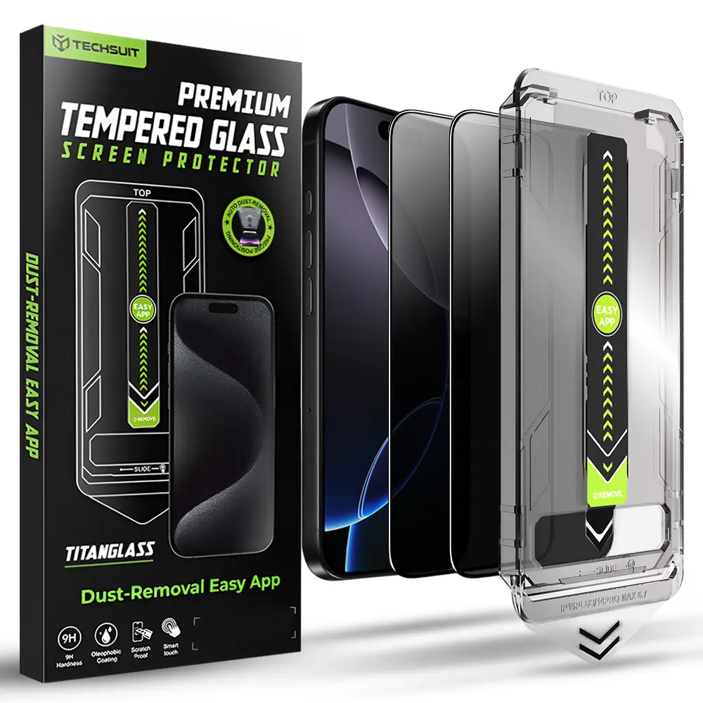Techsuit TitanGlass FullCover (2 ks) iPhone 16 Pro Max soukromí