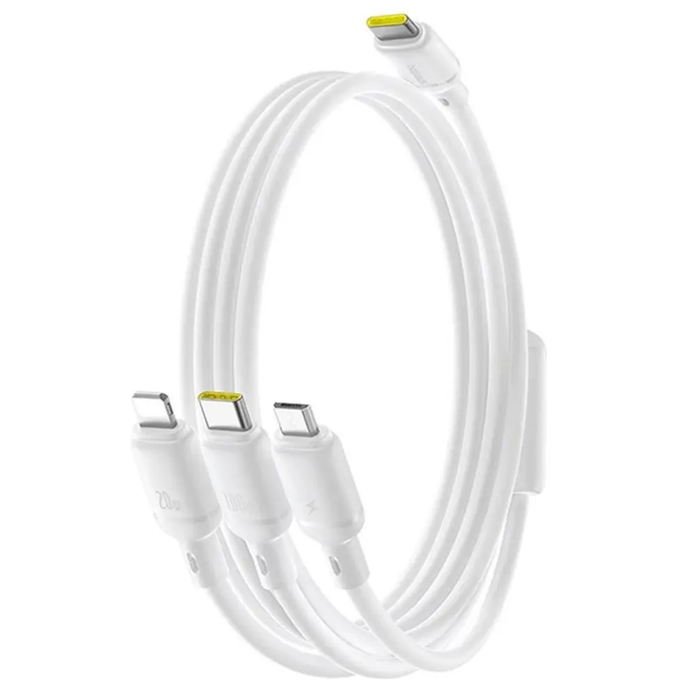 Baseus Data Cable Silky 100W 1.5m Moon White Rychlé nabíjení Type-C Micro-USB Lightning USB-C