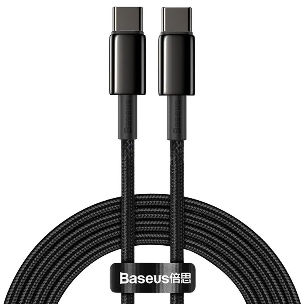 Baseus Data Cable Tungsten Gold Type-C na Type-C Rychlé nabíjení 100W 2m černá