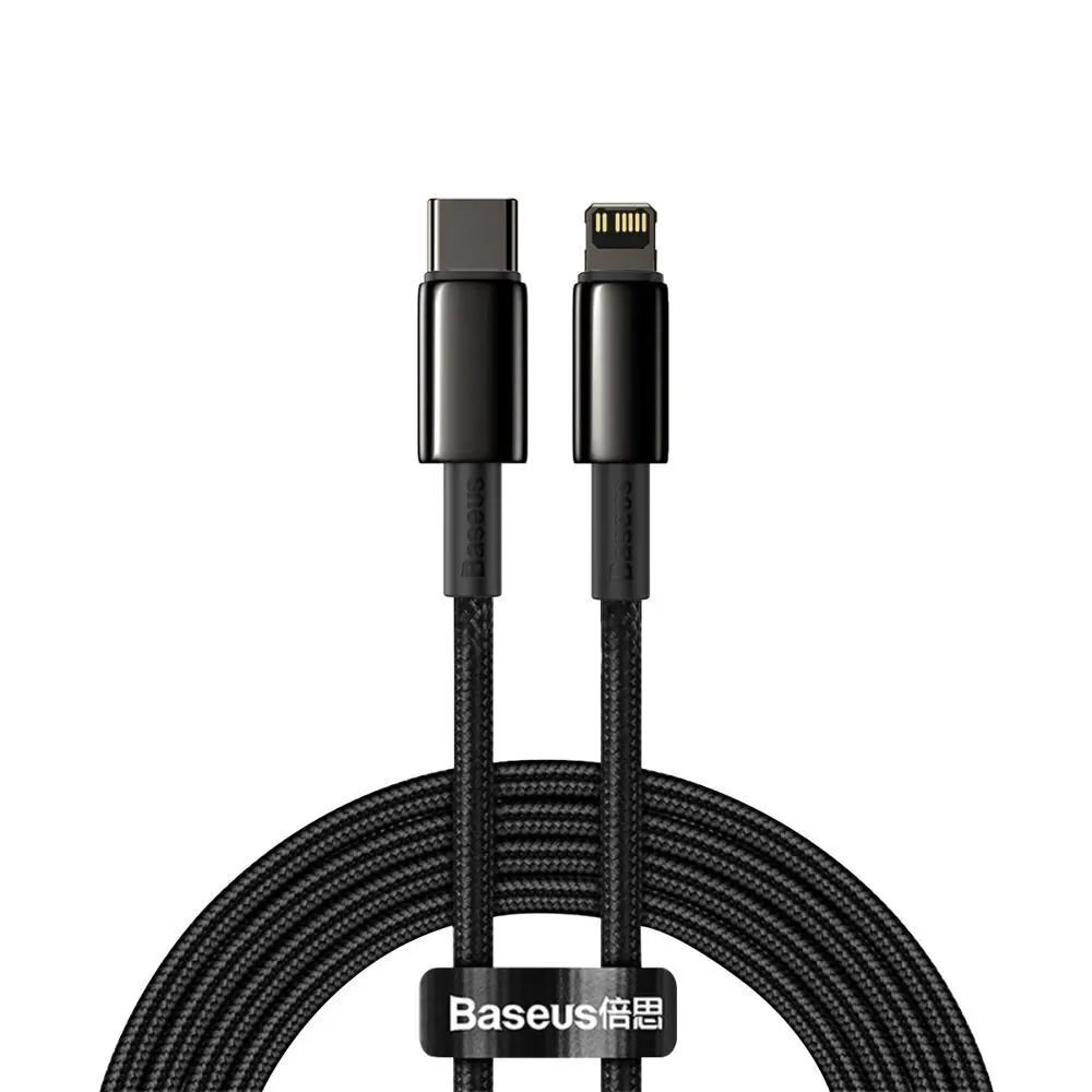 Baseus CATLWJ-A01 Tungsten Gold Fast Charge Kabel USB-C to Lightning  20W 2m Black