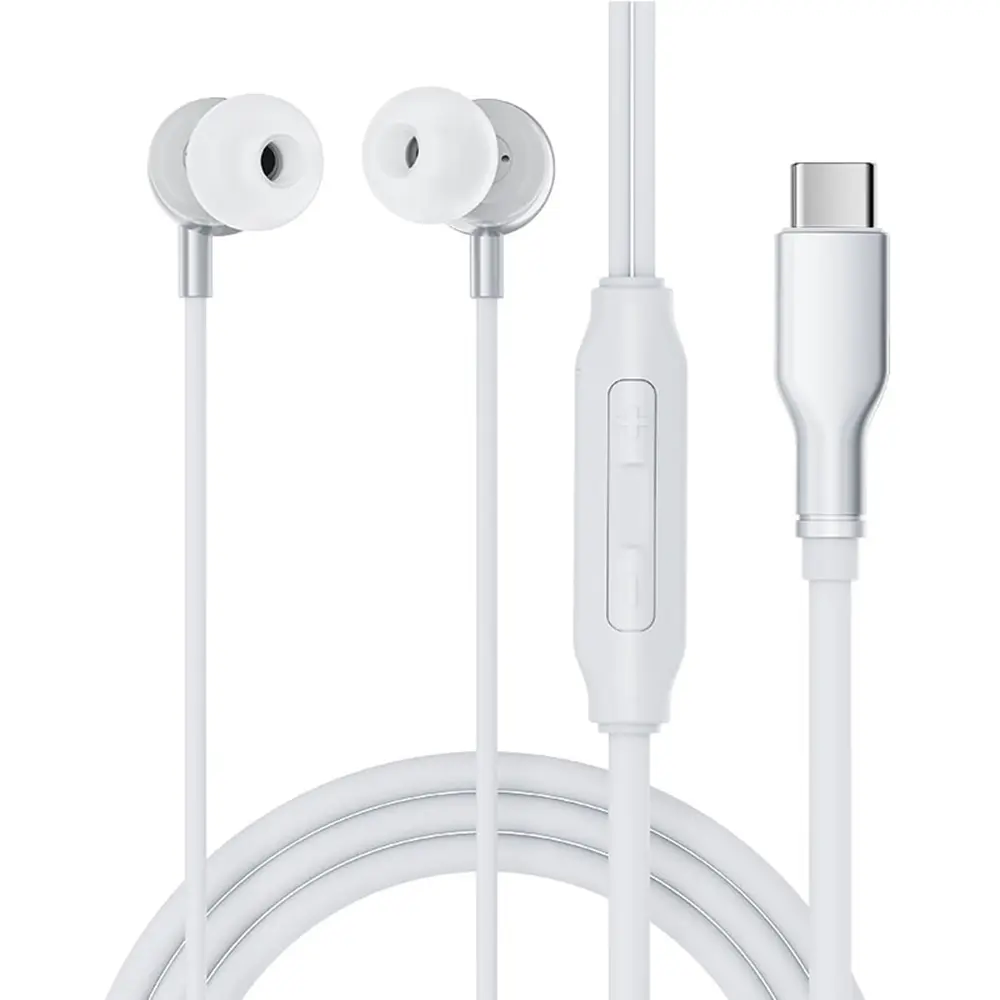 Acefast Wired Earphones L8 šedá s mikrofonem a ovládáním 1.2m Type-C