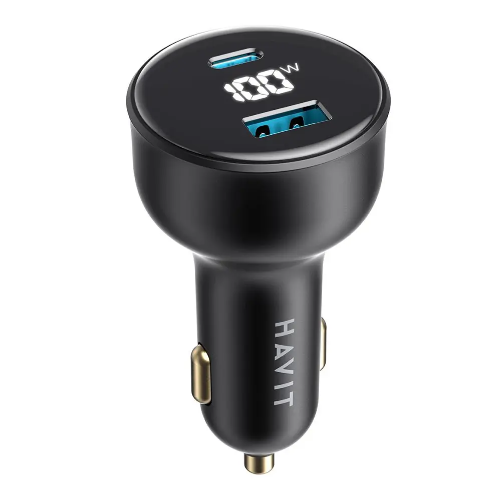 Havit Car Charger CC100W USB Type-C PD100W PC s digitálním displejem černý
