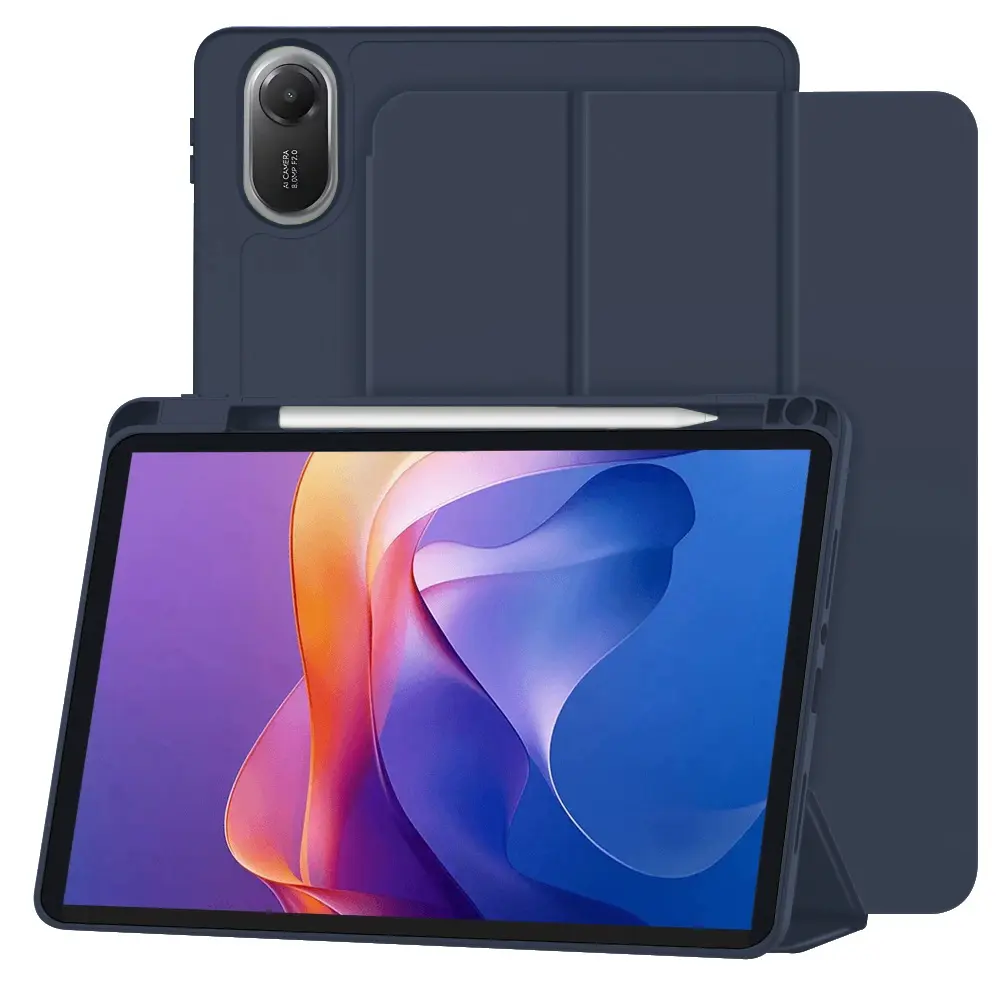 Pouzdro Techsuit Flex Trifold s držákem na tužku pro Xiaomi Redmi Pad 2 tmavě modré
