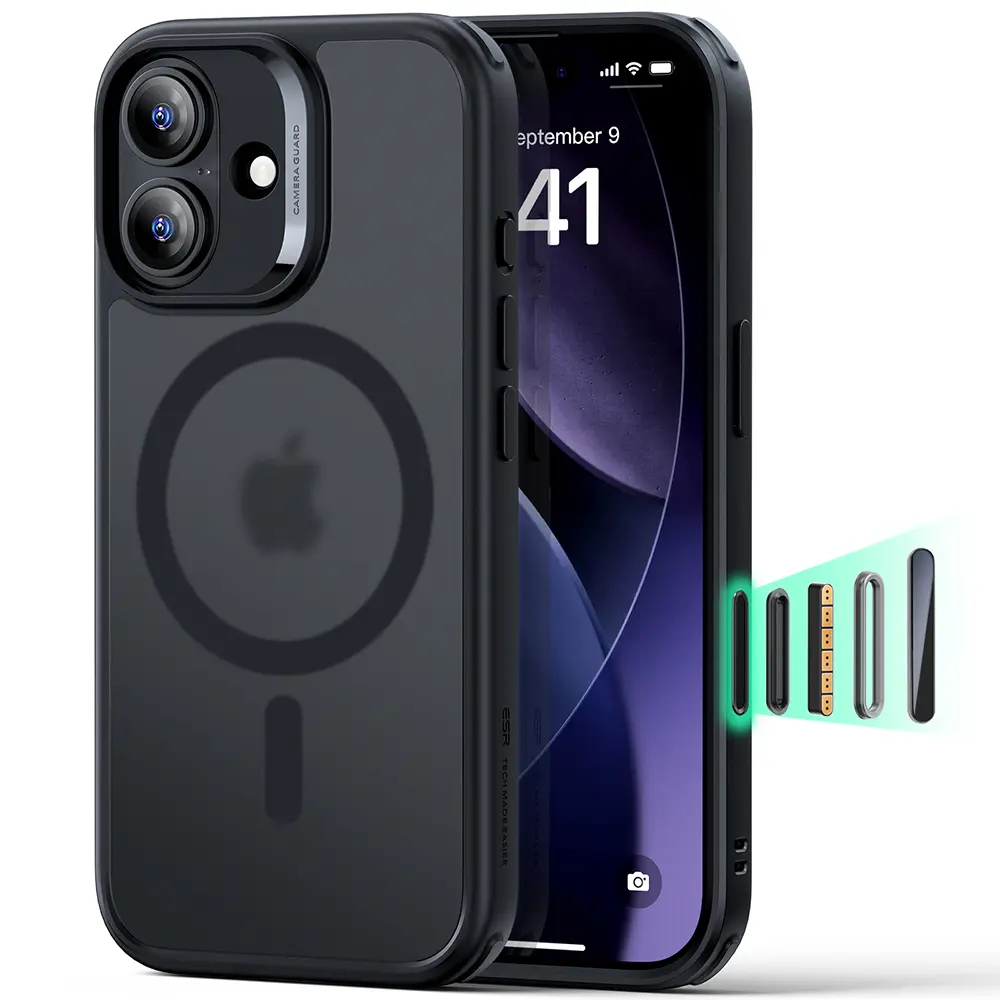 ESR Classic Hybrid HaloLock pro iPhone 17 v matné černé