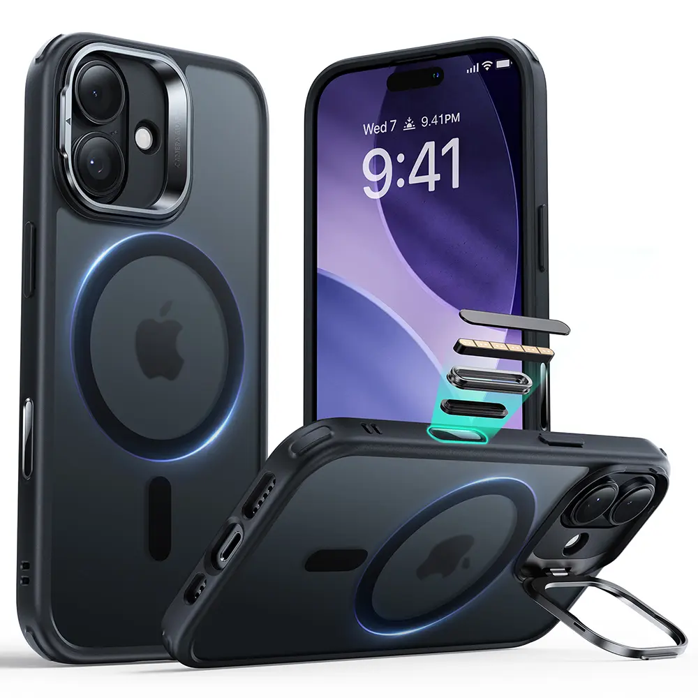 ESR Classic Hybrid HaloLock Kickstand pro iPhone 17 v matné černé