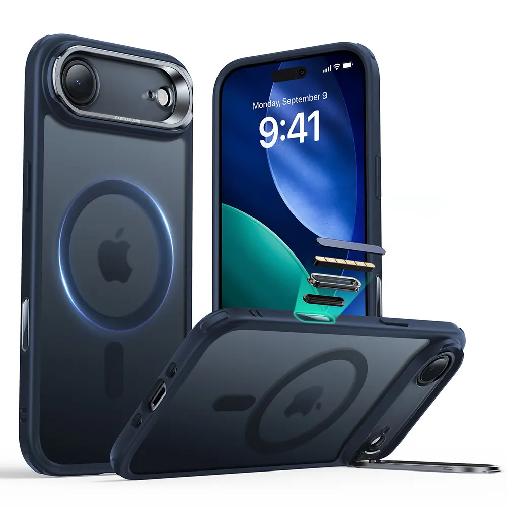 ESR Classic Hybrid HaloLock Kickstand pro iPhone 17 Air v matné modré