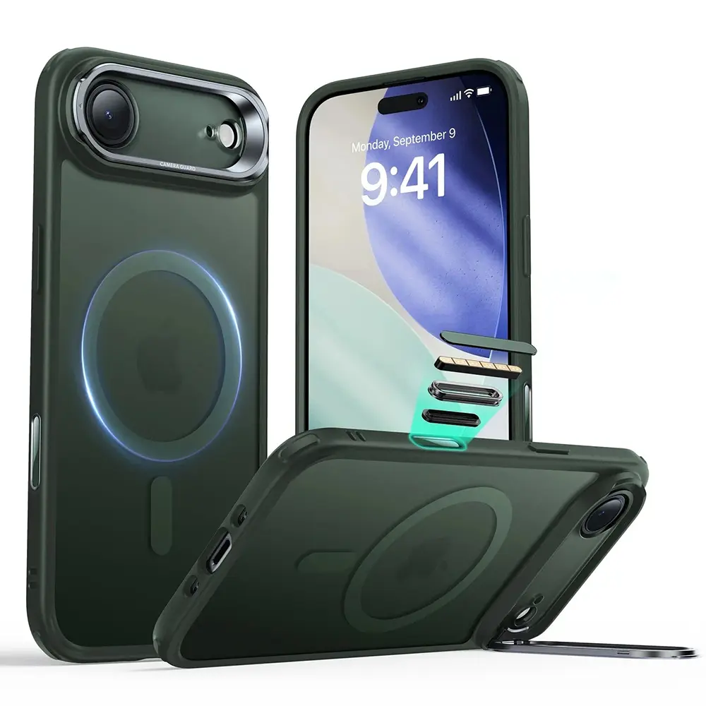 ESR Classic Hybrid HaloLock Kickstand pro iPhone 17 Air Zelená Mlha