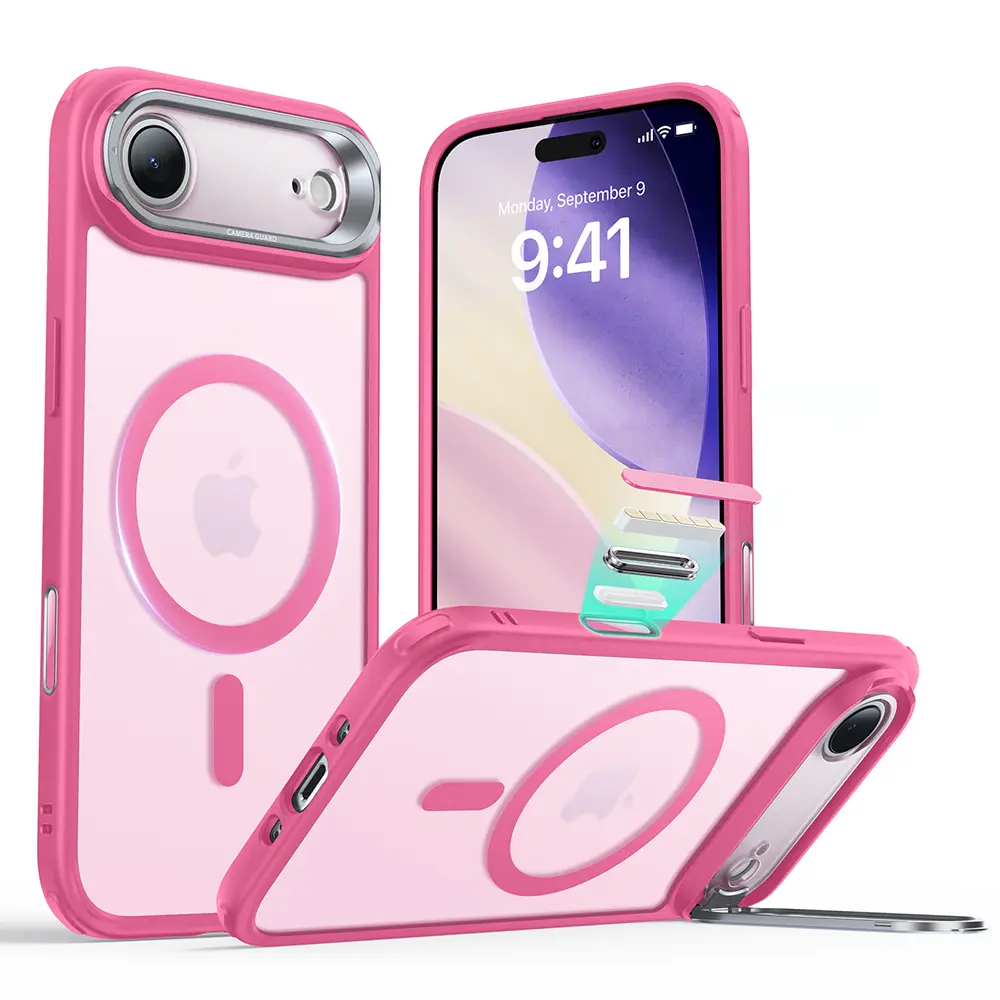 ESR Classic Hybrid HaloLock Kickstand pro iPhone 17 Air Růžová Mlha