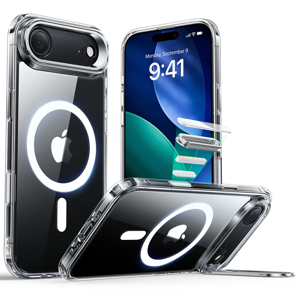 ESR Classic Hybrid HaloLock Kickstand pro iPhone 17 Air průhledný