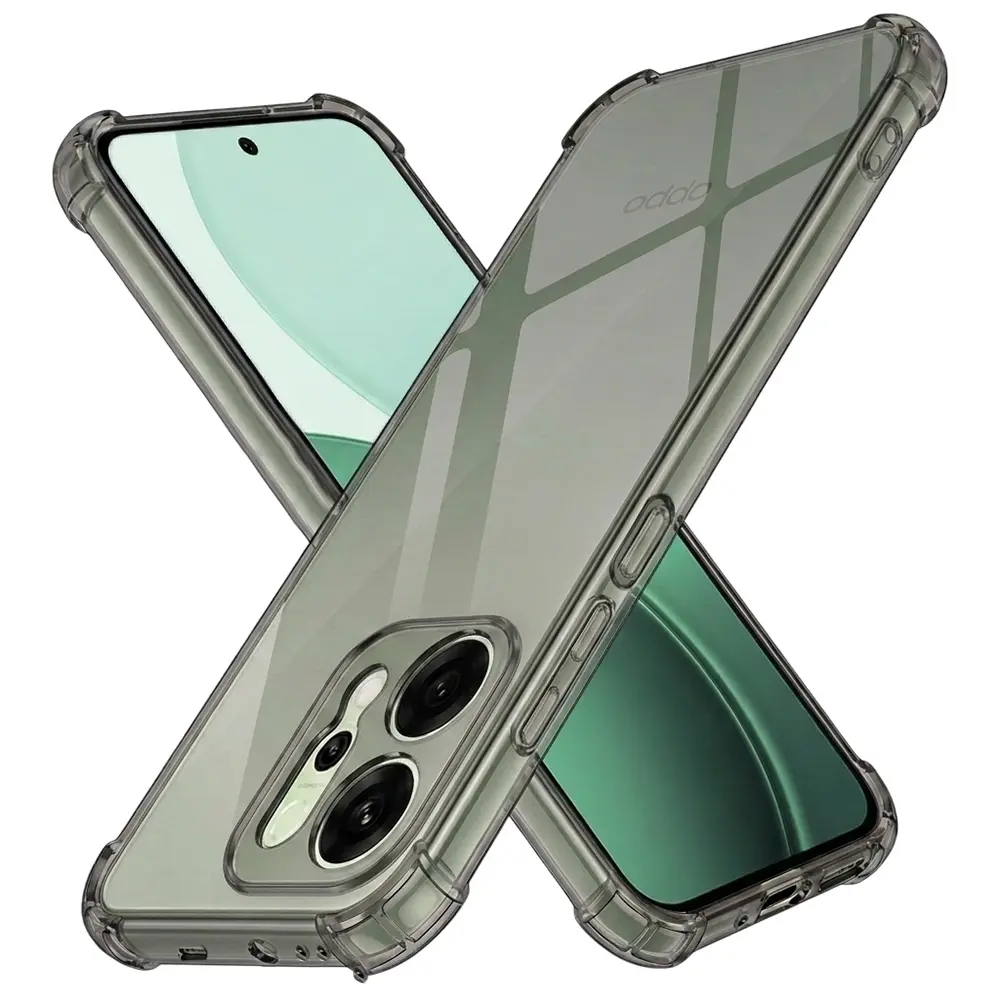 Techsuit Shockproof průhledný silikon Oppo Reno14 kouřově černý