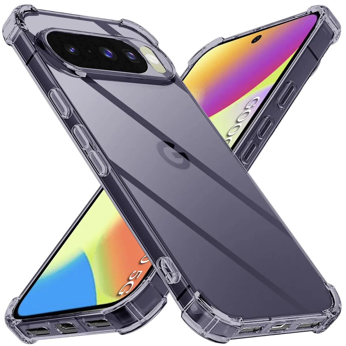 Techsuit Shockproof průhledný silikon Google Pixel 10/10 Pro kouřově černý