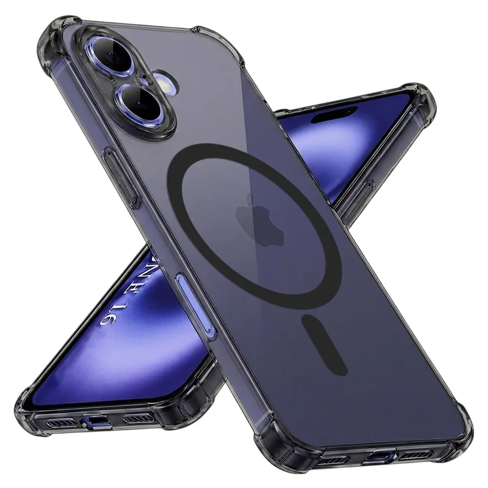 Techsuit Shockproof průhledný silikon MagSafe iPhone 16 kouřově černý