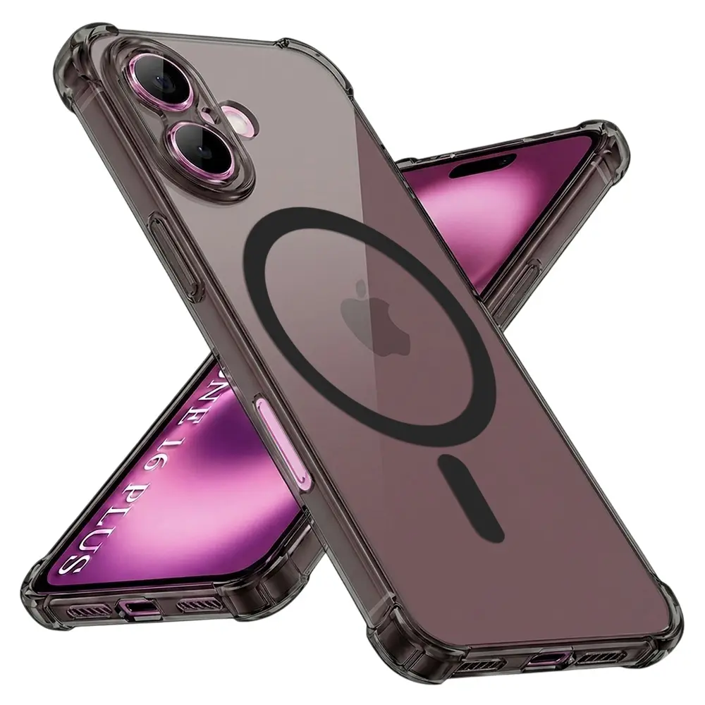 Techsuit Shockproof průhledný silikon MagSafe iPhone 16 Plus kouřově černý