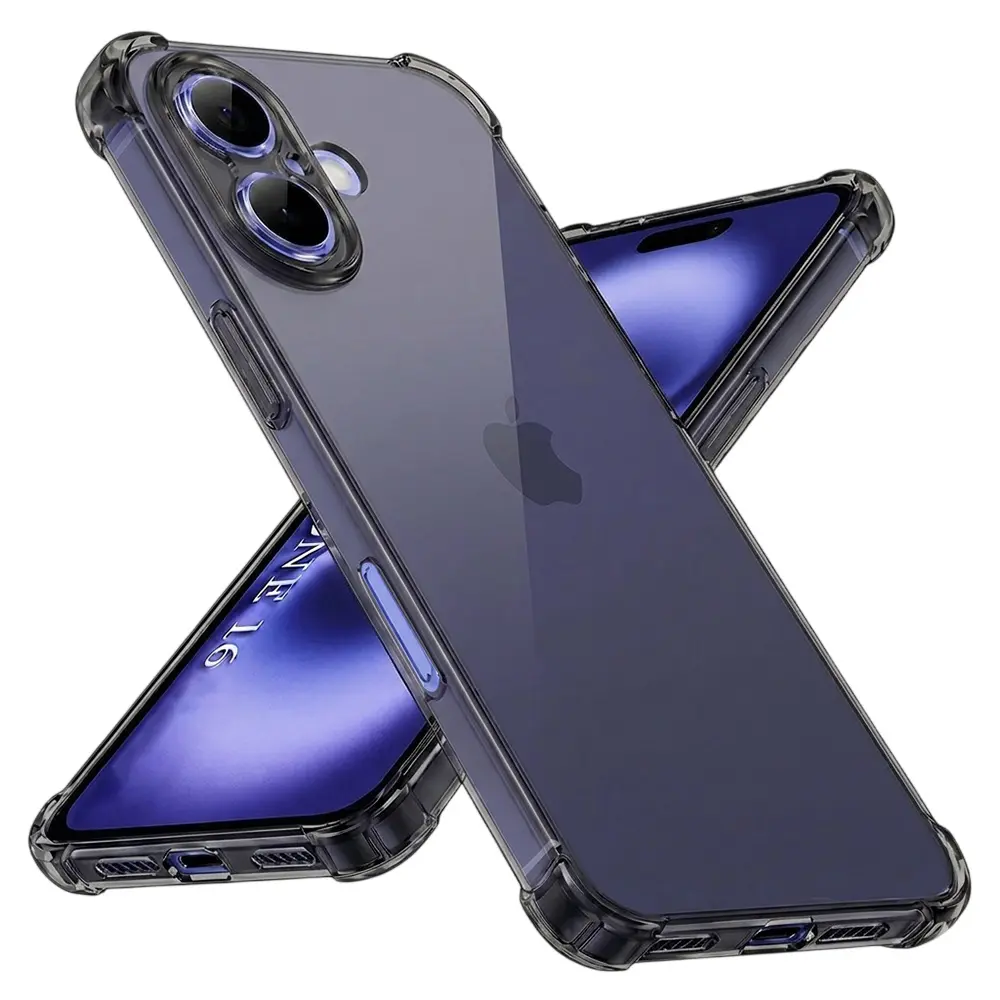 Techsuit Shockproof průhledný silikon iPhone 16 kouřově černý