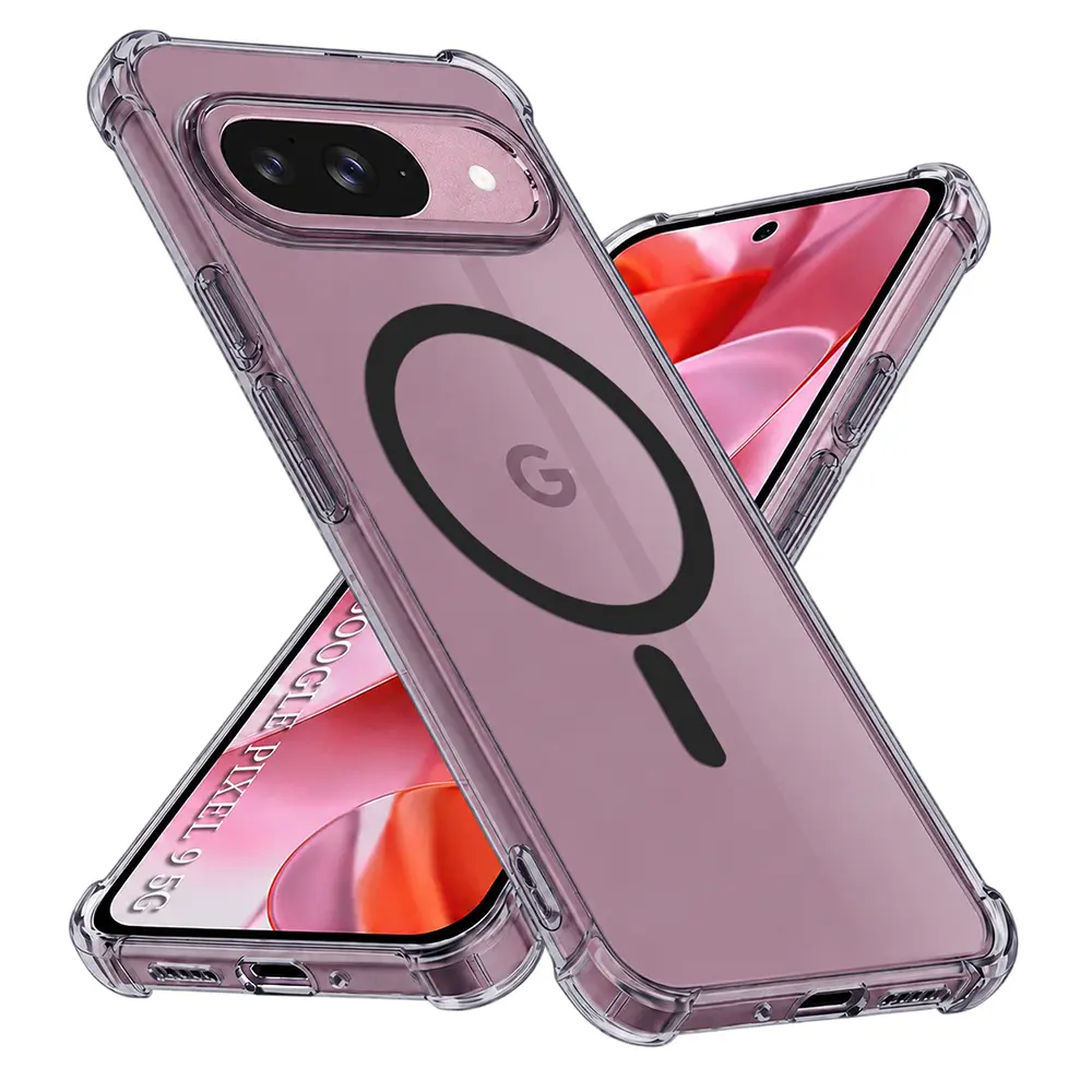 Techsuit Shockproof průhledný silikonový MagSafe Google Pixel 9 kouřově černý
