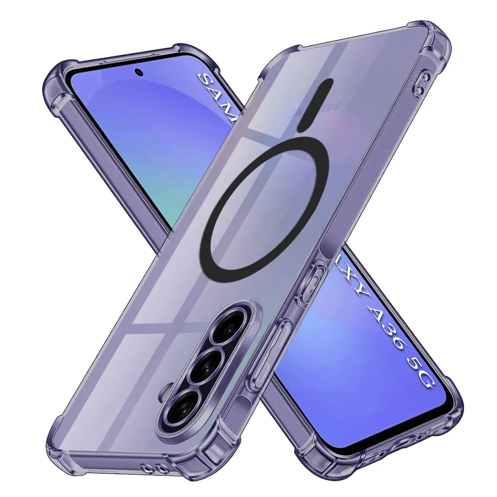 Techsuit Shockproof průhledný silikon MagSafe Samsung Galaxy A36 5G kouřově černá