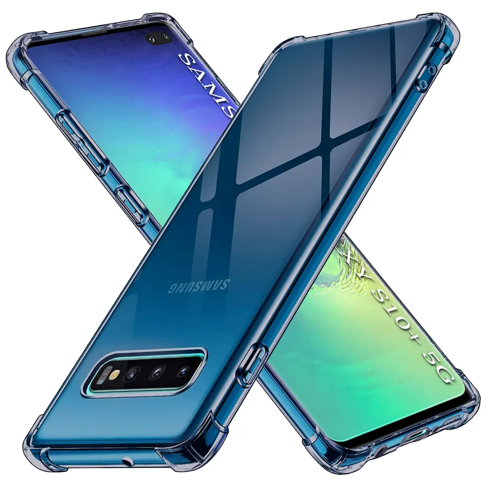 Techsuit Shockproof průhledný silikon Samsung Galaxy S10 Plus kouřově černý