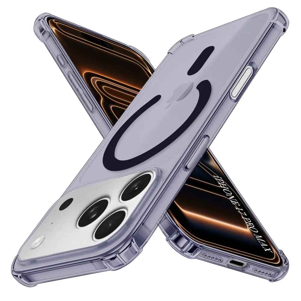Techsuit Shockproof průhledný silikon MagSafe iPhone 17 Pro Max kouřově černá