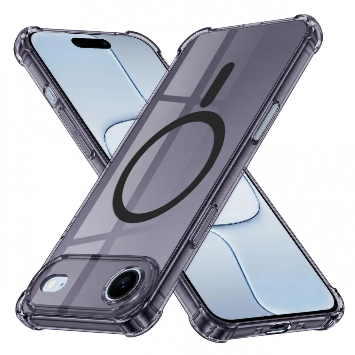 Techsuit Shockproof průhledný silikon MagSafe iPhone 17 Air kouřově černý