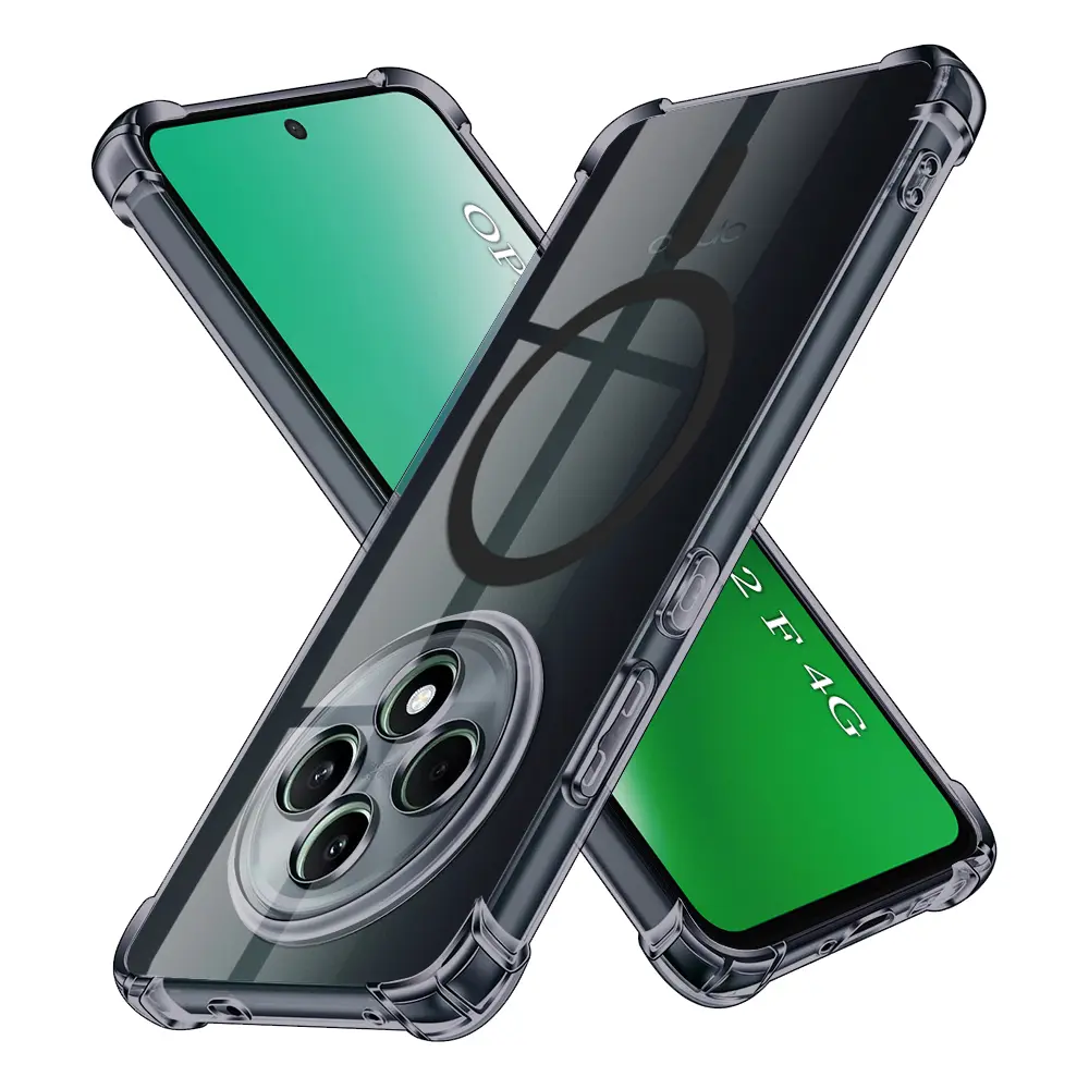 Techsuit Shockproof průhledný silikon MagSafe pro Oppo Reno12 F/FS kouřově černý