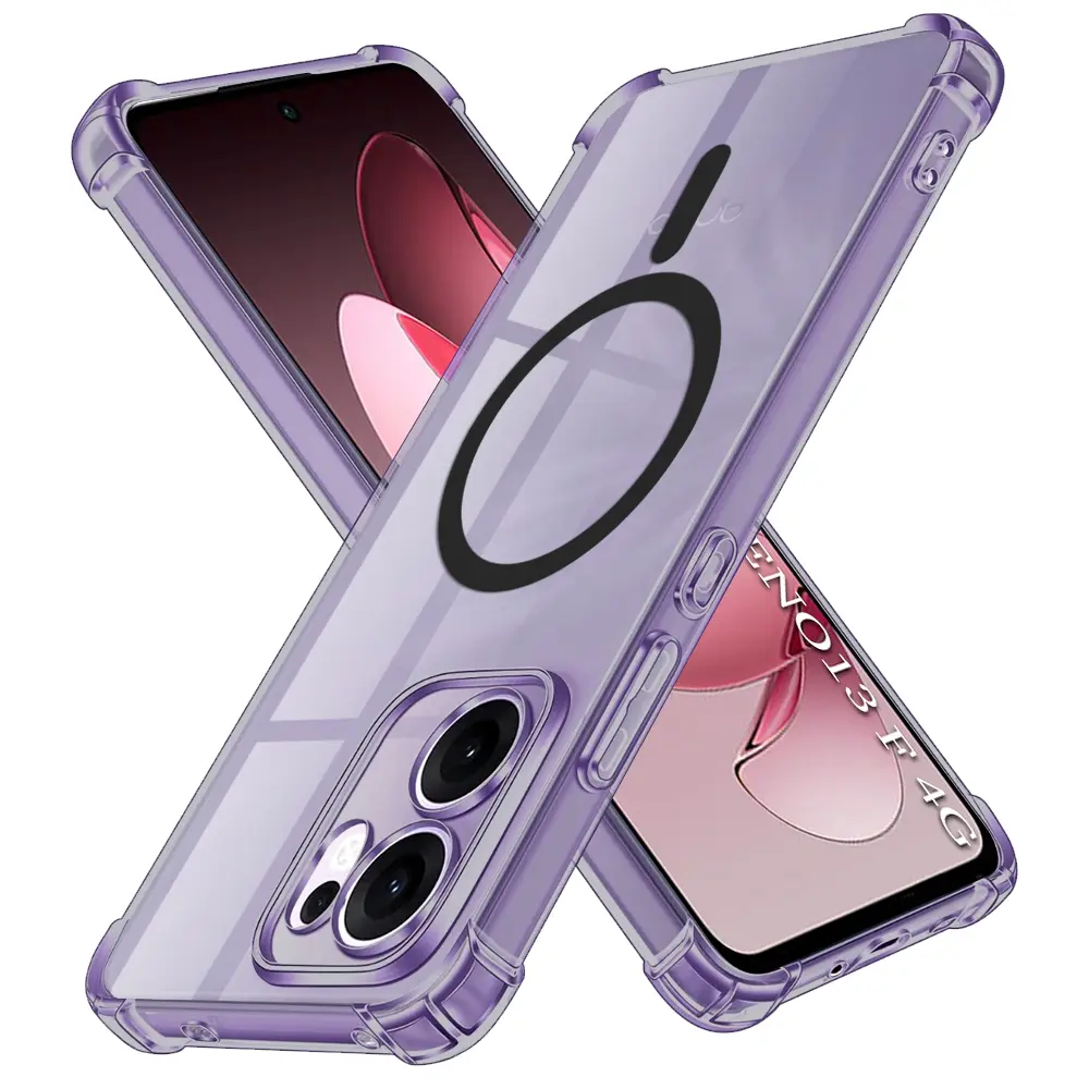 Techsuit – Shockproof Clear Silicone MagSafe odolný průhledný silikonový obal na Oppo Reno13 F 4G / Reno13 F 5G / Reno13 FS 5G – kouřově černý