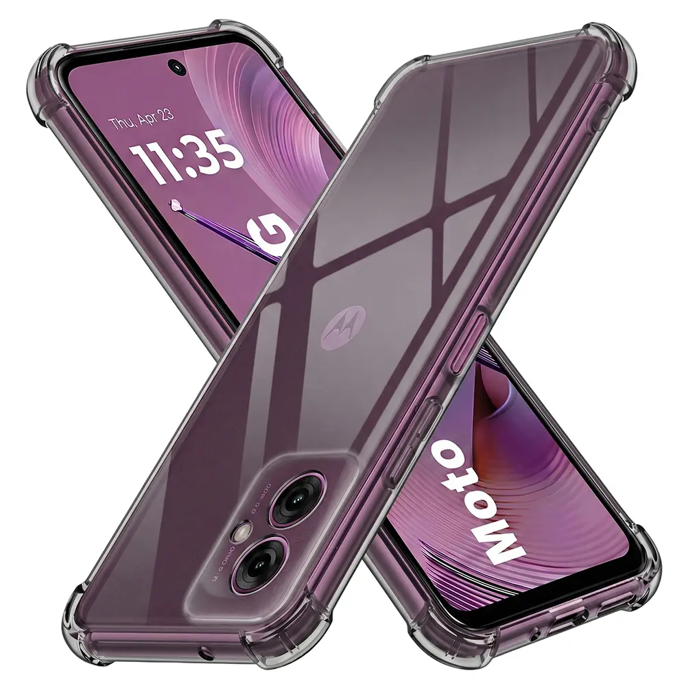 Techsuit Shockproof průhledný silikon Motorola Moto G55 kouřově černý