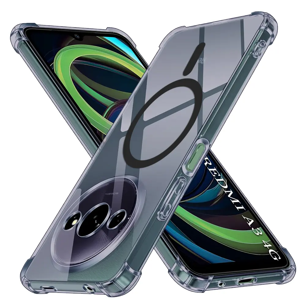 Techsuit Shockproof průhledný silikonový MagSafe pro Xiaomi Redmi A3 A3x kouřově černý