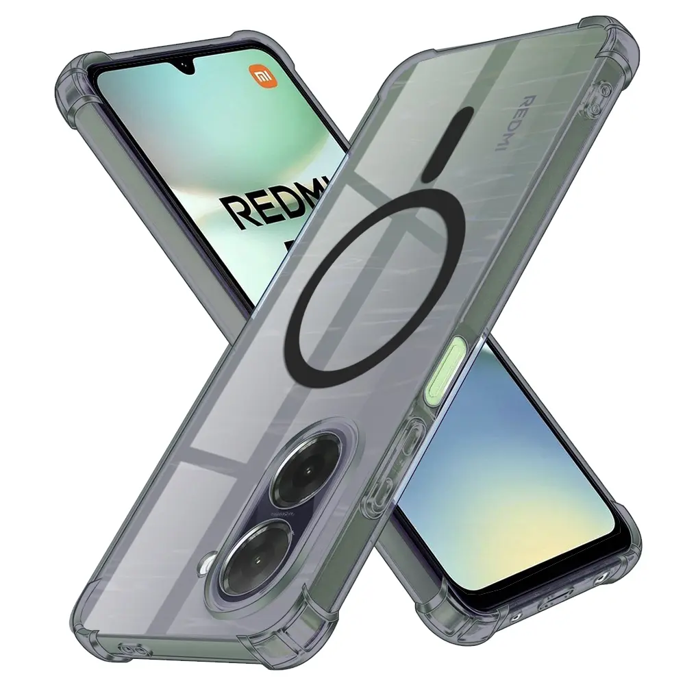 Techsuit - Shockproof Clear Silicone MagSafe ochranný obal na Xiaomi Redmi A5 4G (Standard) – kouřově černý