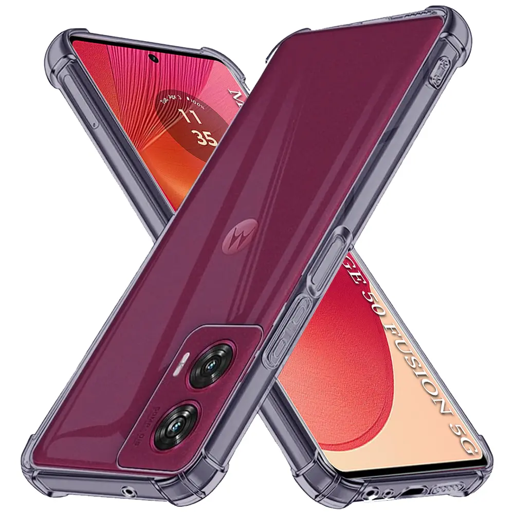 Techsuit Shockproof průhledný silikon pro Motorola Edge 50 Fusion kouřově černý