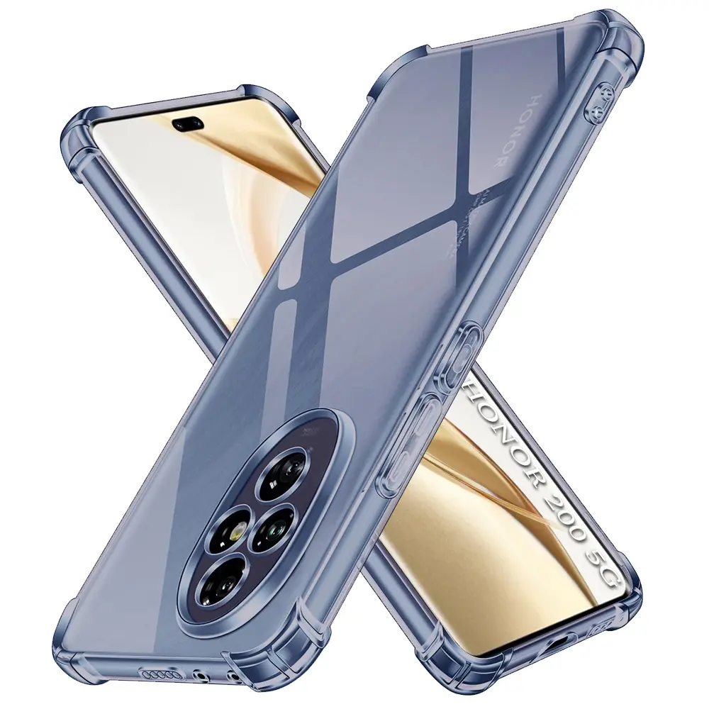 Techsuit Shockproof průhledný silikon Honor 200 kouřově černý