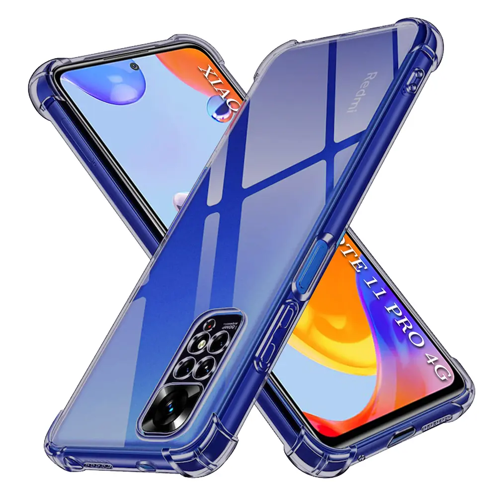 Techsuit - Nárazuvzdorný průhledný silikon - Xiaomi Redmi Note 11 Pro 4G / Note 11 Pro 5G / Note 12 Pro 4G - Kouřově černá