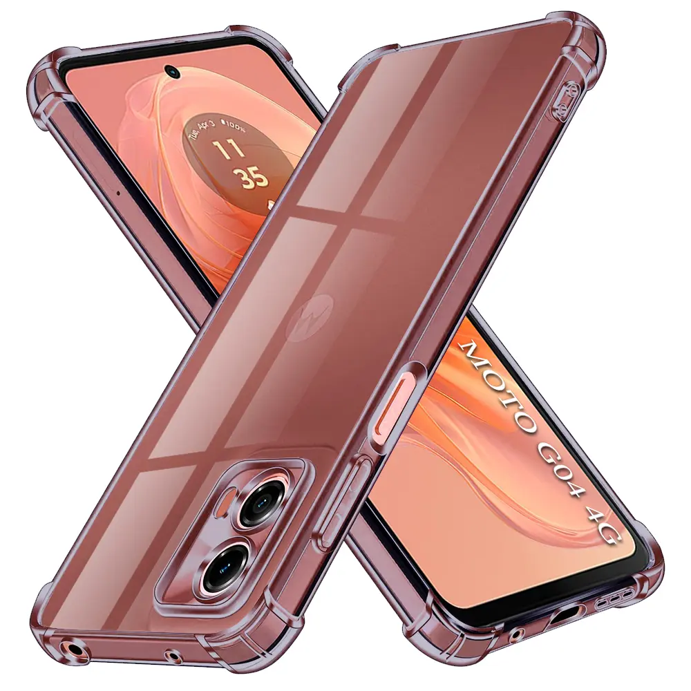 Techsuit nárazuvzdorný průhledný silikon Motorola Moto G04 G04s G24 E14 kouřově černý