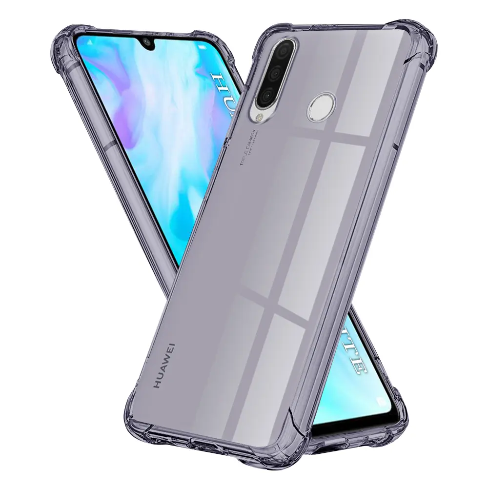 Techsuit Shockproof průhledný silikon Huawei P30 Lite / P30 Lite New Edition kouřově černý