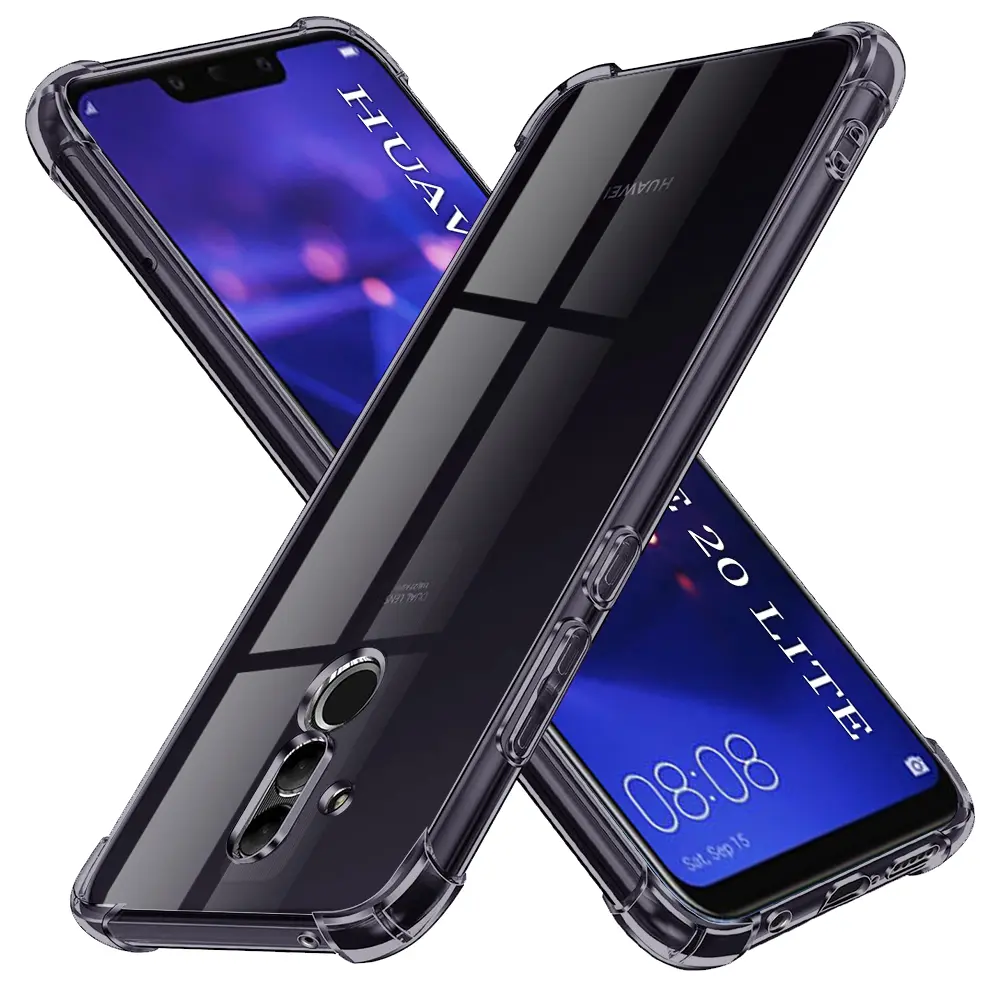 Techsuit Shockproof průhledný silikon Huawei Mate 20 Lite kouřově černý