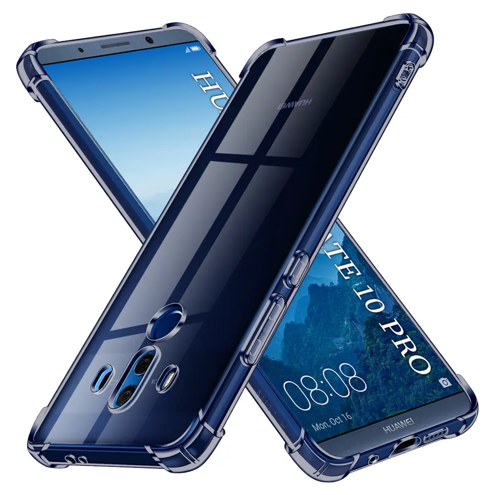 Techsuit Shockproof průhledný silikon Huawei Mate 10 Pro kouřově černý