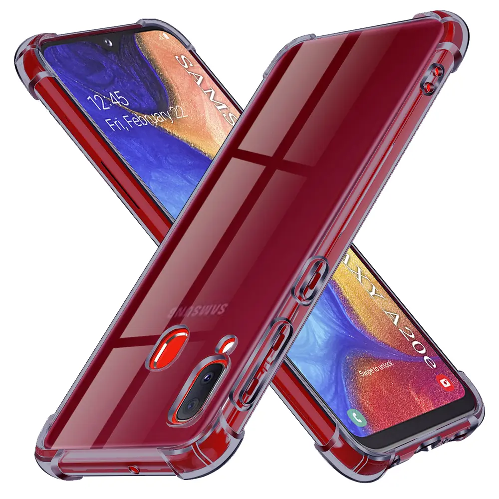 Techsuit Shockproof průhledný silikon Samsung Galaxy A20e kouřově černý