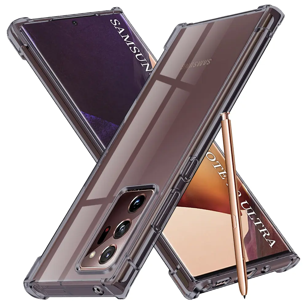 Techsuit Shockproof průhledný silikon pro Samsung Galaxy Note 20 Ultra kouřově černý