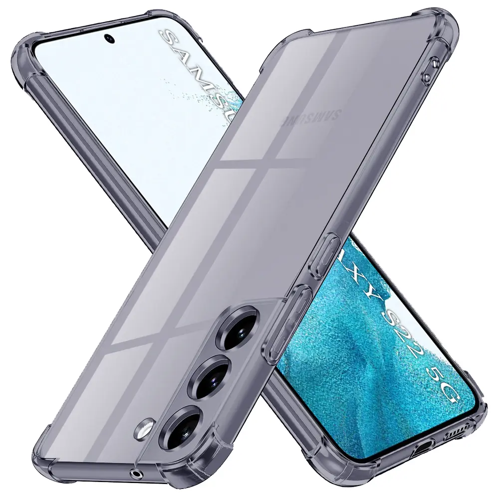 Techsuit nárazuvzdorný průhledný silikon Samsung Galaxy S22 5G kouřově černý