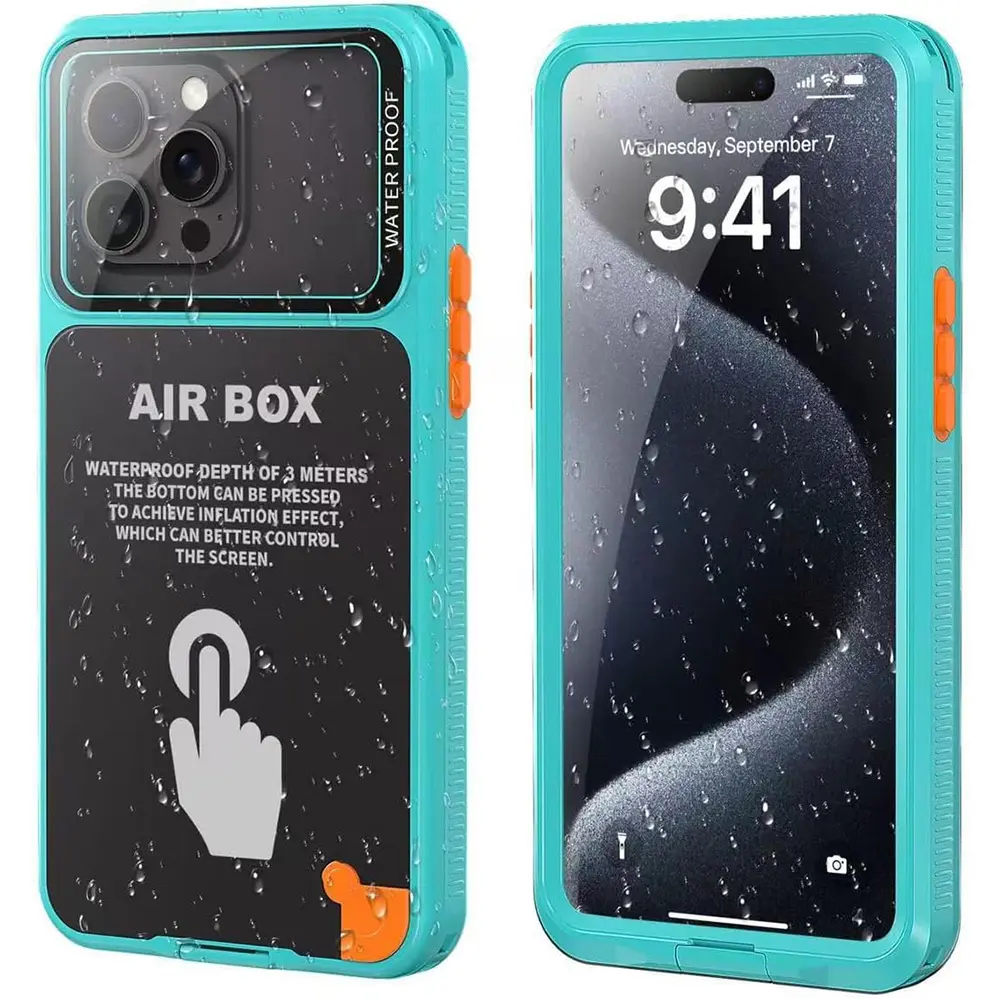 Vodotěsné pouzdro ShellBox AirBox IP68 (6.1 palce) iPhone 12/13/14/15/16 modré