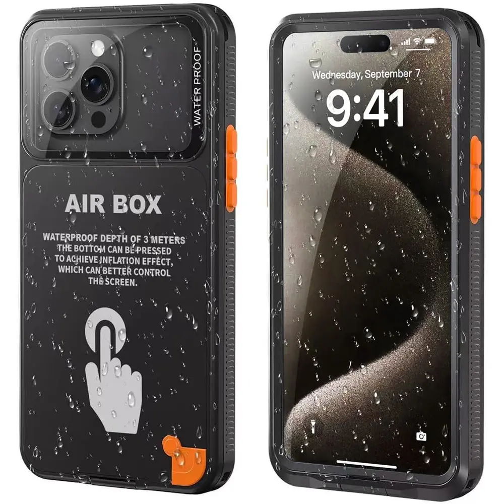 ShellBox AirBox Vodotěsný IP68 (6.7 palce) iPhone 12 Pro Max/13 Pro Max/14 Pro Max/15 Pro Max/16 Pro Max/15+/16+ černá